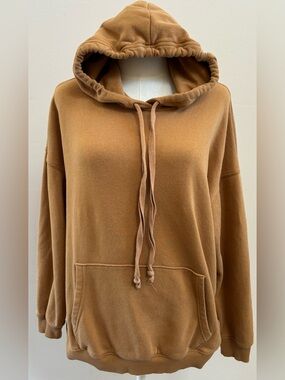 American Eagle Sherpa Fleece Hoodie Small Tan Cozy Pullover